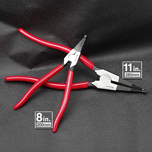 SPEEDWOX 11 Inches Lock Ring Pliers Special Retaining Ring Pliers for Removing Installing Gearshift Locking Rings Angle Tip Circlip Plier Automobile Transmission Clutch Shafts Tool - style: 11"