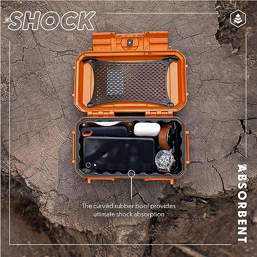 Evergreen 56 Dry Box - EDC Tough Protective Case USA Made for Organization of Cameras, Phones, Camping, Fishing, Hiking, Water Sports (Orange, TOPO) - color: Orange, TOPO