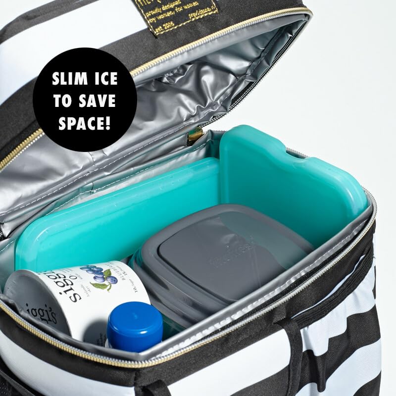 Cool Coolers by Fit & Fresh 4 Pack XL Slim Ice Packs, Quick Freeze Space Saving Reusable Ice Packs for Lunch Boxes or Coolers - color: Green (8 Pack)