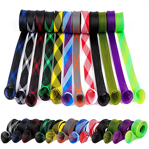 12Pcs Rod Sock Fishing Rod Sleeve, Cover Braided Mesh Rod Protector Pole Gloves Fishing Tools. Flat or Pointed End/Spinning or Casting. for Casting Sea Fishing Rod/Spinning