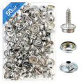 Canvas Snap Kit, Stainless Steel Snaps Marine Grade Snaps for Boat Cover - Snap Kit for Boat Cover 3/8" Socket Metal Snaps Fasteners for Clothing Leather Fabric Canvas150 PCS - style: Silvery1