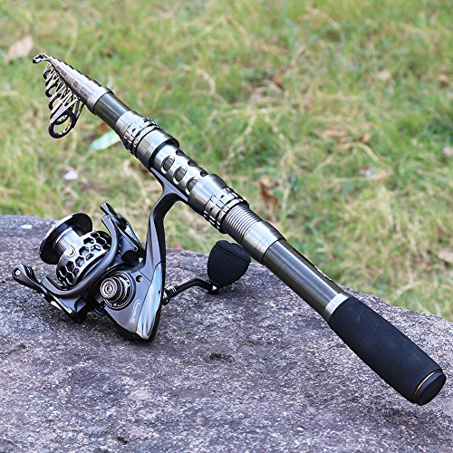 Sougayilang Telescopic Fishing Rod Reel Combos with Carbon Fiber Fishing Pole Spinning Reels and Fishing Accessories - color: Fishing Full Kit, size: 10.8 Ft Rod + XY 5000 Reel