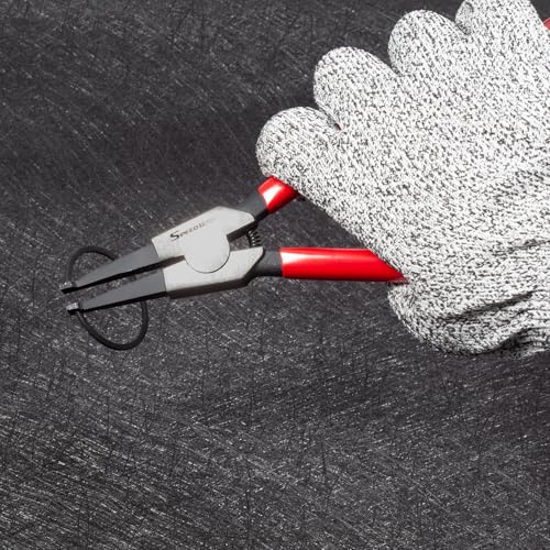 SPEEDWOX 2 Pcs Special Ring Retaining Ring Pliers Set Lock Ring Pliers Flat for Removing Installing Gearshift Locking Rings Angle Tip Circlip Plier Automobile Transmission Clutch Tool Fathers Day Gift - style: 8"&11"