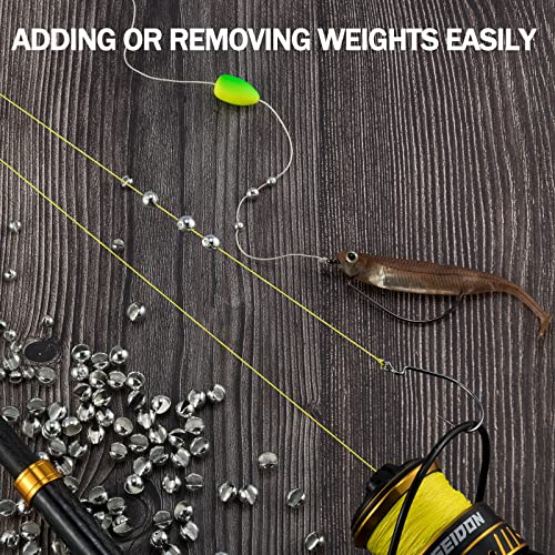 Dr.Fish 100 Pack Tin Split Shot Sinkers, Non Toxic Fishing Weight, Enviornmental Lead-Free Fly Fishing Line Sinkers Freshwater Saltwater Terminal Tackle - size: #3/0(1/50oz)-100PCs
