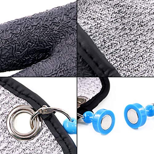 Swpeet 2Pcs Fishing Gear Set, Fisherman Professional Fishing Glove with Magnet Hooks Release and Fishing Pliers Cutters Split Ring Pliers Hook Remover Fish Holder Sheath Lanyard - color: Left, size: X-Large