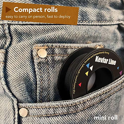 emma kites 100% Black Kevlar Braided Cord (0.4~4.6mm Dia, 50lb~1700lb) High Strength, Abrasion Flame Resistant, Tough Survival Tactical Cord Model Rocket Paracord Snare Line Fishing Assist Cord - size: 550Lbs | 100Ft