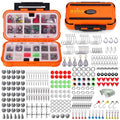 Fishing Accessories Kit, 308-Piece All-in-One Fishing Gear Set with Organized Tackle Box, Hooks, Weights & Rigs for Freshwater/Saltwater, Bass, Crappie - Perfect Fishing Gifts for Men