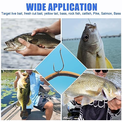 Octopus Fishing Hooks-120pcs Sport Circle Hooks Beak Offset Fishing Hooks Sharp High Carbon Steel Fishing Jig Hooks Black Fishhook for Saltwater Bass 8-9/0 - size: 6#-120PCS