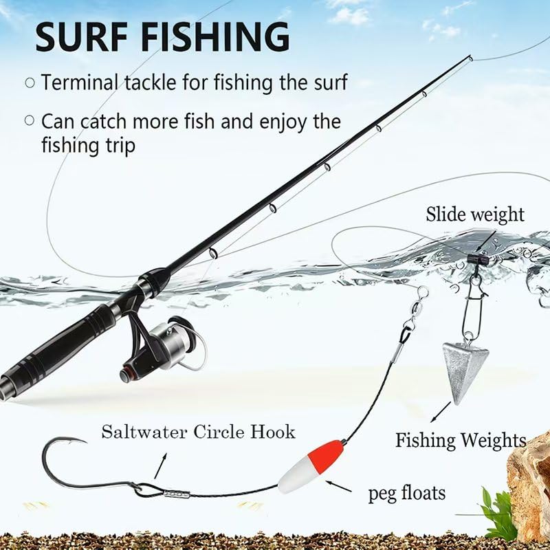 YOTO Circle Hooks Rigs with Saltwater Steel Leader Wire, 25/50PCS Octopus Hook Rig for Bass Catfish Fishing - color: 25pcs/bag, size: 4/0
