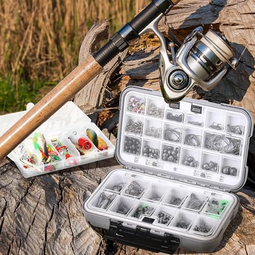 Sosation 482 Pcs Fishing Sling Tackle Bag Set Fish Tackle Box Backpack Storage Fishing Gear and Equipment Included Fish Hook Remover Tool Lures Lip Gripper, Gift for Men - color: Black