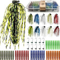 Ned Rig Jig Heads Soft Plastic Worms Fishing Lures Kit, 60/50/10 Pcs Weedless Skirted Mushroom Ned Rigs Jighead Hooks Stick Baits Bass Fishing Lures for Freshwater Saltwater - color: 60 Pcs Ned Lures