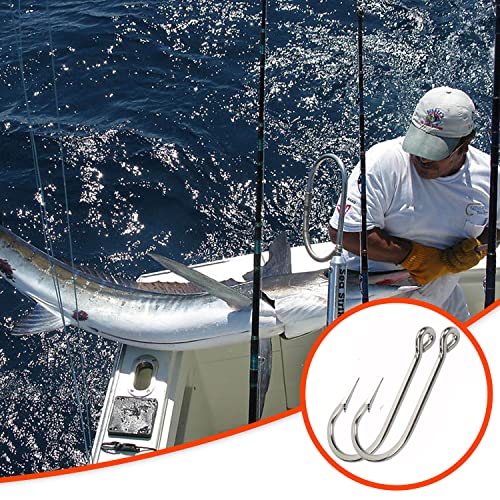 Fishing Saltwater Large Giant Shark and Alligator Hooks Extra Strong Stainless Steel Big Game Fishing Sharp Tuna Catfish Hooks - size: 20/0-1pcs