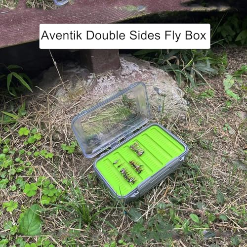 Aventik Silicone Fly Fishing Box Jig Box Waterproof Streamer flies Case Double Sided Clear Lid Storage Lure Case Saltwater Freshwater (MA:6.08x4x1.57inch) - style: MA:6.08x4x1.57inch