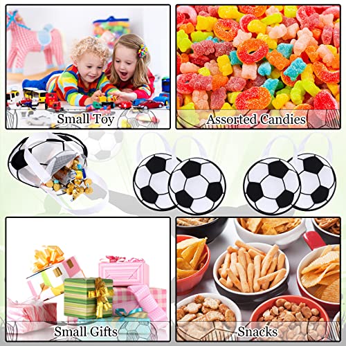 Shihanee 24 Pcs Soccer Party Favor Bags Ball Themed Party Goody Candy Bags Sport Game Treat Handbags Soccer Non Woven Gift Handbags for Sport Theme Supplies - style: Soccer