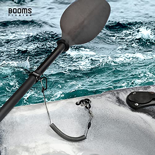 Booms Fishing T02 Fishing Pole Tether, Kayak Paddle Leash, Paddle Board Fishing Accessories, Heavy Duty Fishing Lanyard for Fishing Tools/Rods/Paddles - color: Black, 2pcs