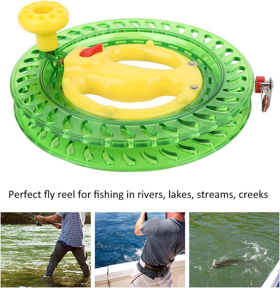 Dilwe Fishing Line Reel, ABS Multifunction Sea Fishing Wheel Hand Wire Wrapping Fly Line Fishing Reel Accessory - color: Green
