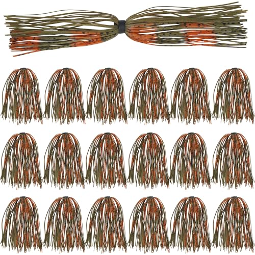 18 Bundles Silicone Jig Skirts 40 Strands Silicone Fishing Unbrella Replacement Skirts Quick Chang for Spinnerbait Bass Jig Lure Making Accessories - style: Red&green-18pcs
