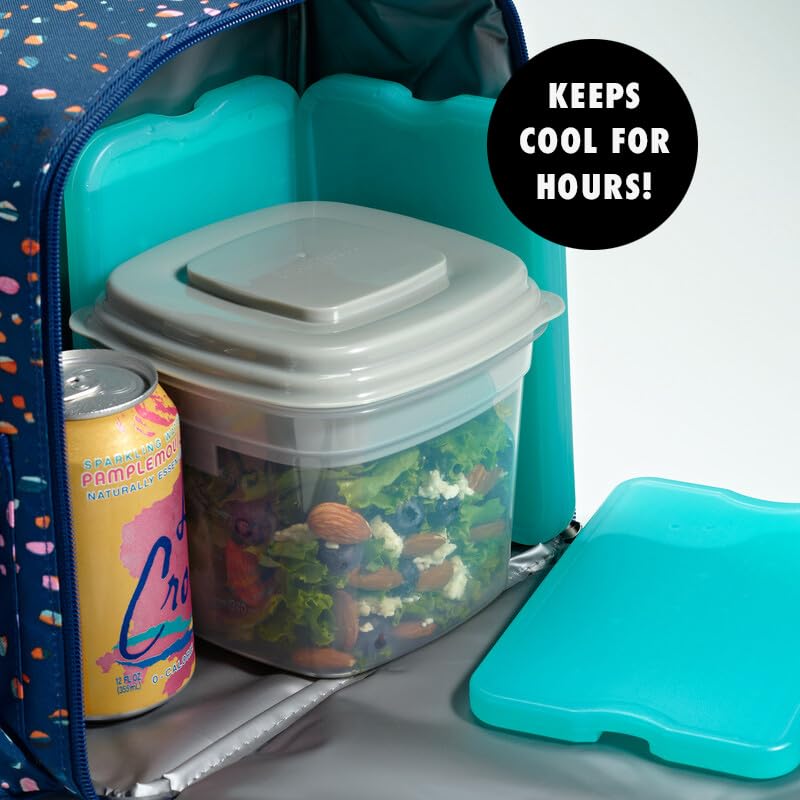 Cool Coolers by Fit & Fresh 4 Pack XL Slim Ice Packs, Quick Freeze Space Saving Reusable Ice Packs for Lunch Boxes or Coolers - color: Green 8 PK