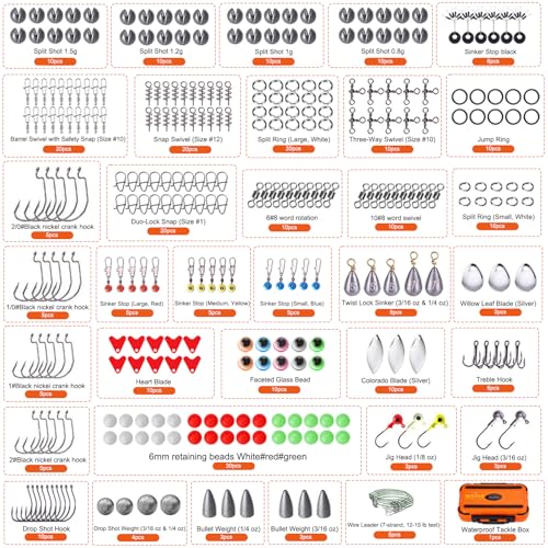 Fishing Accessories Kit, 308-Piece All-in-One Fishing Gear Set with Organized Tackle Box, Hooks, Weights & Rigs for Freshwater/Saltwater, Bass, Crappie - Perfect Fishing Gifts for Men