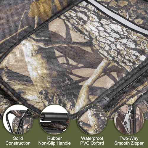 Kikerike Backpack Stool Cooler Chair Heavy Duty 300 LBS Max Load Portable Lightweight Stool Backpack Folding Fishing Cooler Seat for Camping Hunting Fishing - Woodland - color: Woodland