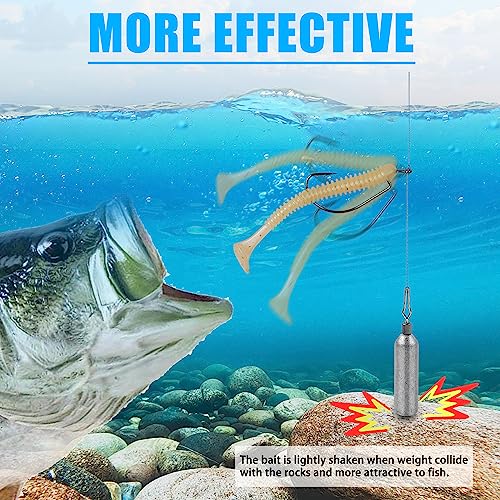 Fishing Drop Shot Weights Saltwater Fishing Sinkers Dropshot Fishing Sinker Skinny Pencil Shaped with Barrel Swivels Snagless Sinker Rig Fishing Weights for Freshwater Bass Fishing Lures - style: 3/4oz - 30pcs