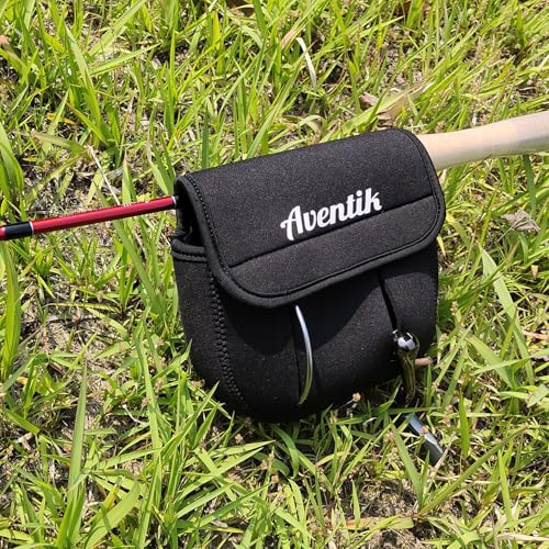 Aventik Fishing Spinning Reel Cover Pouch, Fishing Reel Protective Case, Compatible with 3000-7000 Series Spinning Reels Storage, 3 Sizes Choices (1 PACK, L(over 7000)) - style: 1pack-l(over 7000)