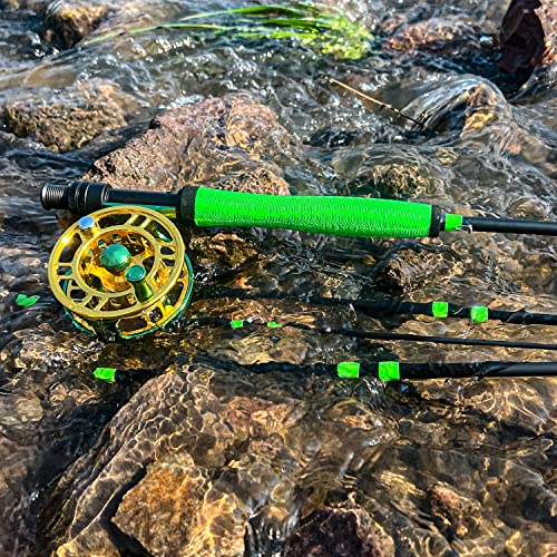Sougayilang Standard Fly Fishing Combo Starter Kit, 5/6 Weight 9' Fly Rod with SuperPolymer Handle, Accessories, Carrying Case, Fly Box Case & Fishing Flies - color: Green