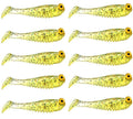 10Pcs Glow in The Dark Fishing Lures, Soft Plastic Swimbaits for Freshwater or Saltwater Use, Walleye Fishing Lures for Night Fishing Bass, Crappie, and Trout - color: Flash Yellow