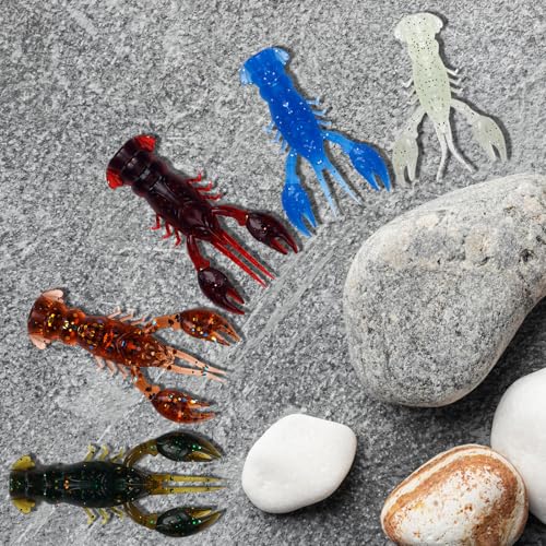 Crawfish Lure Soft Plastic Bait for Bass Fishing 1.97in/2.2g FS/RE-05 - style: 25pcs