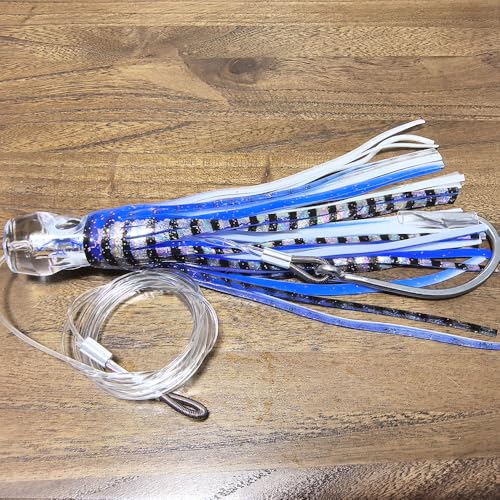 Set 6 Pcs Saltwater Trolling Lure 6.5/7/9 inch Marlin Deep Sea Fishing Bait | For Tuna Dolphin Sailfish Shark Big Game Fishing Tackle - color: 9 inch lure / Portable Handle bag