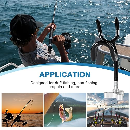 Fishing Rod Holders for Boat 8Pcs of 20 Degree 4 Inch | Sure Grip Steel Rod Boat Holder Fishing Rod Holder with Mounting Base Boat Rod Holders for Fishing