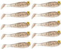 10Pcs Glow in The Dark Fishing Lures, Soft Plastic Swimbaits for Freshwater or Saltwater Use, Walleye Fishing Lures for Night Fishing Bass, Crappie, and Trout - color: Flash Pink