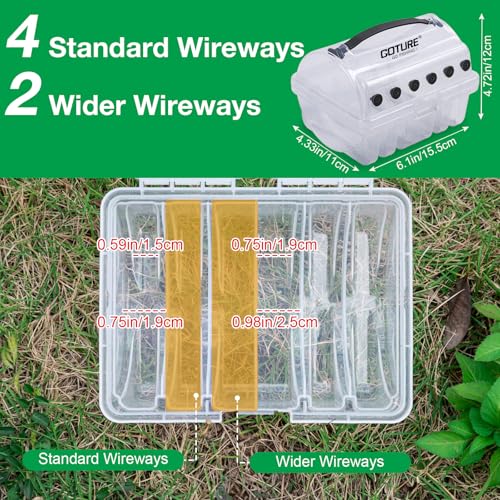Goture Fishing Line Storage Box 1/2Pcs, 6(2 Large + 4 Standard) Slots Fishing Line Case, PP Clear Visibility Fishing Line Organizer, Silicone Holes Line Spool Box - style: 1Pack - 6 Slots Spool Storage Box