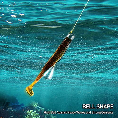 Dr.Fish 30 Pack Bass Casting Sinker Weights Lead Bell Drop Shot Weights with Brass Swivels Weight Freshwater Fishing Lead Sinker - size: 3/8oz-30 Pack