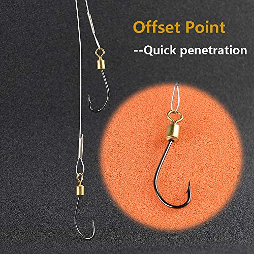 Dyxssm Fishing Hook and Leader, Fishing Rig Hooks with Wire Line Leader - size: 16#