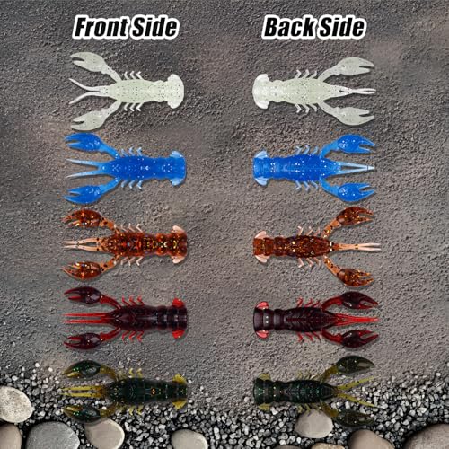 Crawfish Lure Soft Plastic Bait for Bass Fishing 1.97in/2.2g FS/RE-05 - style: 25pcs