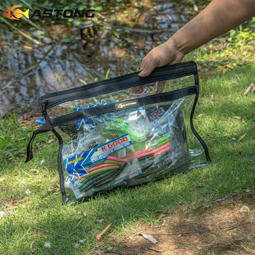 2 Layer Water-Proof Fishing Bait PVC Clear Storage Bag BaitShield Tackle Bag Storage for Bait Tackle Lures Soft Plastics and Fishing Gear Large Capacity 2 Size (MAS GIFT-PACKAGED 2M+2L)