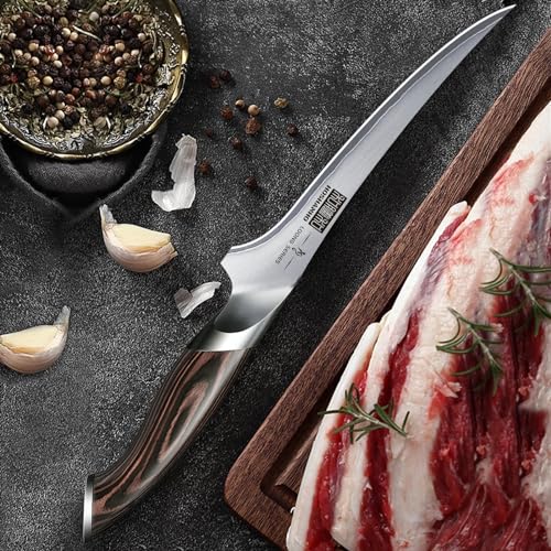 HOSHANHO Fillet Knife 7 Inch, Super Sharp Boning Knife in High Carbon Stainless Steel, Professional Japanese Fish Knives for Meat Poultry Cutting - size: 7"