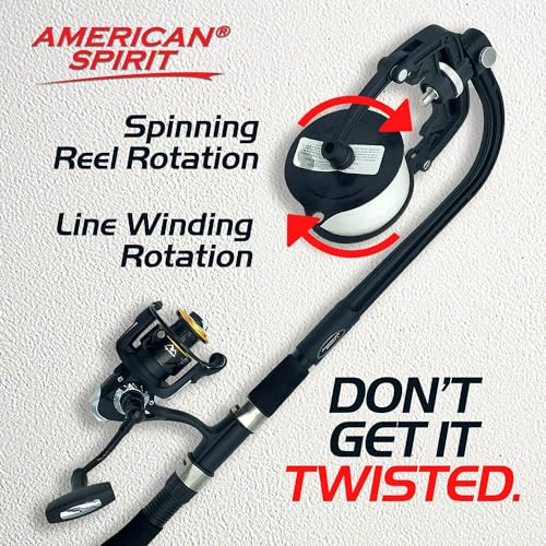 American Spirit Fishing Line Spooler, No Line Twist, Portable Line Winding System, Zero Twist Line Spooler for Reels or Casting Reel, Ultimate Fishing Line Winder Spooler Eliminates Line Twisting