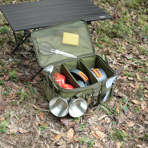 Tactical Camping Storage Bag 18L Tactical Utility Tote Bag Camping Cookware Organizer Trunk Organizer (Army Green) - color: Army Green