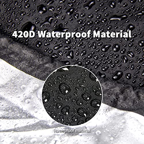 Turkey Fryer Cover for King Kooker, Waterproof Cover for Crawfish Boiler Outdoor Deep Fryer Seafood Boil Pot, Heavy Duty Cover for Seafood Boil Pot and Burner kit-Black - size: 15.7"W x 15.7"D x 19.7"H