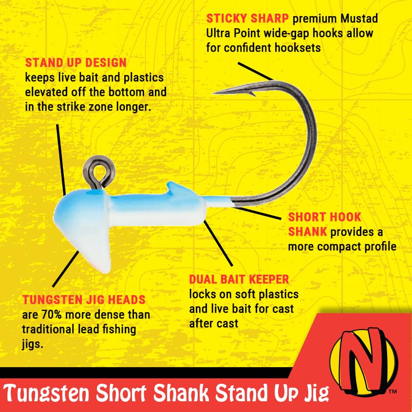 Northland Fishing Tackle Freshwater Tungsten Short Shank Fishing Jig for Bass, Walleye, Trout, and Many Others - color: Parrot, size: 1/4 Oz