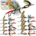 Trout Lures Rooster Bait Tail Fishing Spinnerbaits, Brass Hard Metal Spinner Baits Trout Fishing Lures for Bass Salmon Pike Freshwater Saltwater Lake River - color: A3-10pcs-5pcs 1/4oz, 5pcs 3/8oz