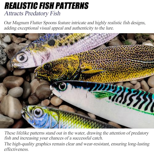 Magnum Flutter Spoon Deep Sea Jigging Fishing Lures, 7.5-9 Inch Large Hard Metal Sinking Trolling Casting Striper Fishing Spoon Baits for Striped Bass, Salmon, Walleye, Saltwater, Freshwater - color: A2 - 8" Classic - Menhaden
