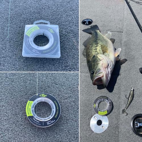 SF 100% Pure Fluorocarbon Leader Material Fishing Line Virtually Invisible Shock Resistant Increased Sensitivity Sink Fast Clear 55yd - color: Transparent, size: 55yd-6LB
