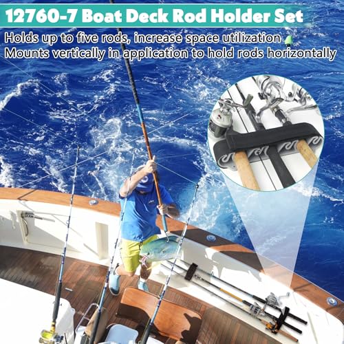 showingo 12760-7 Fishing Rod Straps Rod Straps For Boat Deck Boat Deck Rod Holder Set with 10-Inch Handle Strap and 6-Inch Rod Tip Strap