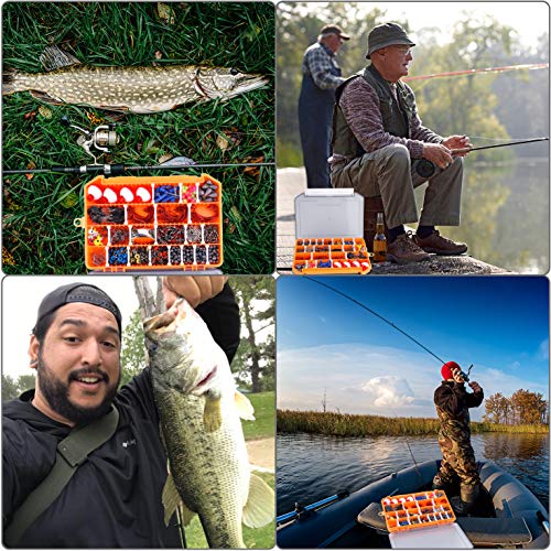 PLUSINNO Fishing Lures, All-in-One Fishing Tackle Box with Tackle Included, Fishing Gear Lure Bait Accessories Kit for Freshwater Bass Trout, Ideal Fishing Gifts for Men, Father & Beginners - color: 263Pcs Fishing Accessories Kit