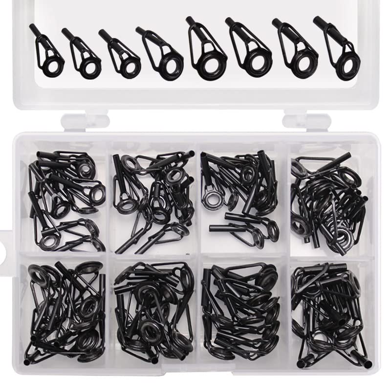 Fishing Rod Repair Kit - Fishing Rod Tips and Guides Replacement Kit With Ceramic Guide Rings - color: rod tips_80pcs