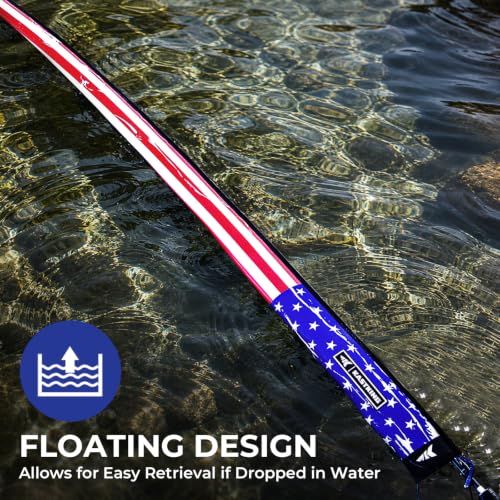 KastKing MeshGuard Rod Socks, Fishing Rod Sleeve, Neoprene Fishing Pole Sleeve, Fishing Rod Covers, Built-in Hanging Loop & Adjustable Lanyard, Fits Casting, Spinning, & Fly Rods - color: Flag 1 Pcs, style: Spinning