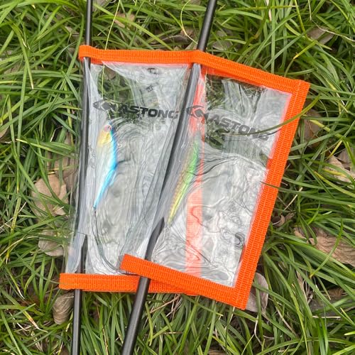 Clear PVC Fishing Lure Wraps 4/10 Pack See-through Lure Covers Durable Fishing Hook Bait Storage Protectors Keeps Children, Pets and Fishermen from Sharp Hook 2 Size (10Pcs(5M+5L), Orange) - color: Orange, style: 10pcs(5m+5l)